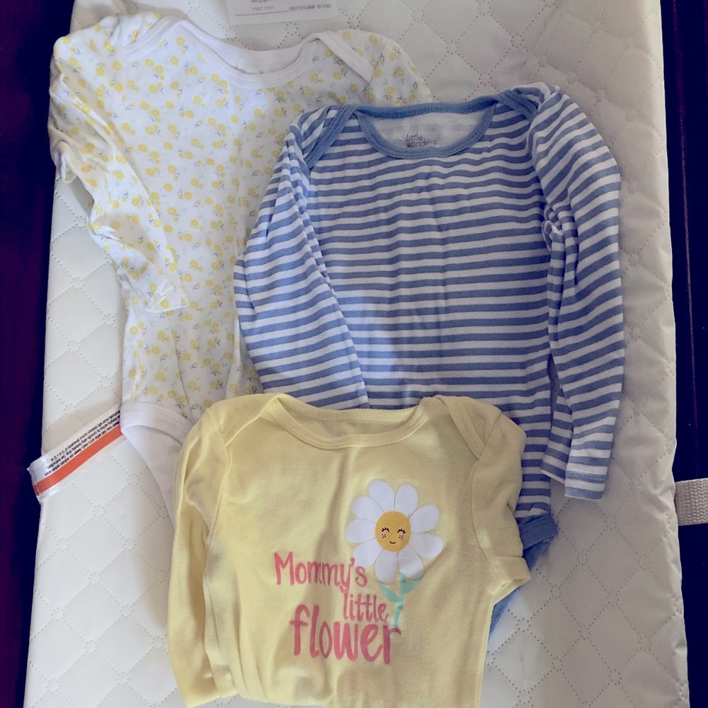 3 long sleeve girls onesies